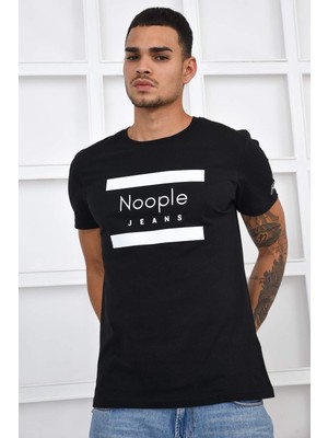 Noople Bisiklet Yaka Classic Logo T-Shirt - Siyah