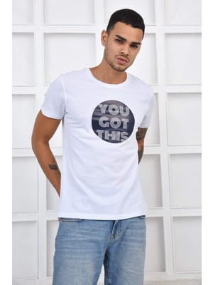 Noople Bisiklet Yaka You This Logo T-Shirt - Beyaz