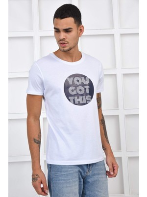 Noople Bisiklet Yaka You This Logo T-Shirt - Beyaz