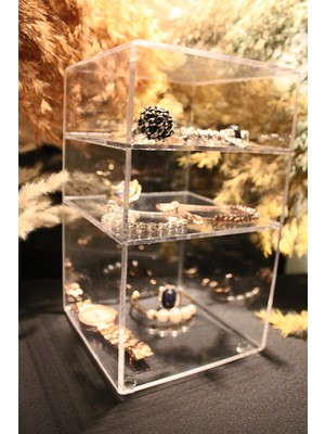 3 Katli Pleksi̇ Şeffaf Taki - Kozmeti̇k - Banyo Organi̇zeri̇, Düzenleyi̇ci̇si̇