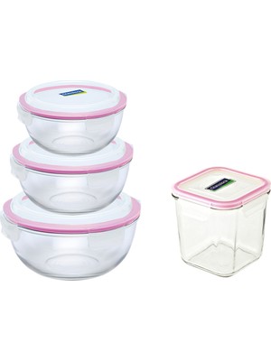 Glasslock Avantajlı Paket 4'lü Cam Derin Set Kilitli Sızdırmaz Kapak