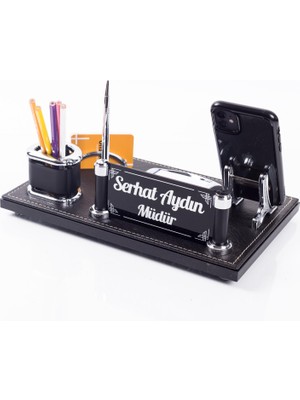 Ofistike Alesta İsimlik Ofis Hediye Kalemlik Masa İsimliği