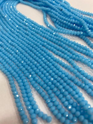 Livza Bijuteri 4 mm  Mavi  Renk  Kristal Boncuk Dizisi ,takı Yapım Malzemesi