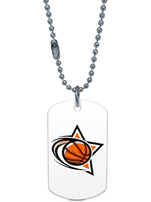 Hero Tasarım Basketbol Topu Gümüş Renk Künye / Kolye DFT2062