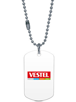 Hero Tasarım Vestel Logo Gümüş Renk Künye / Kolye DFT399