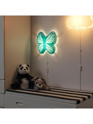 IKEA Led'li Kelebek Şeklinde Çocuk Odası Lambası Ikea 1.6 W Açık Mavi