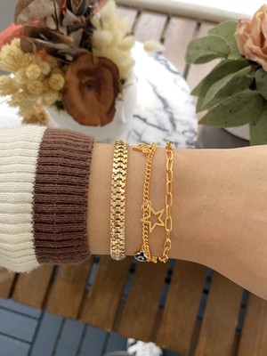 Jackferrero Kadın Altın Kaplama Bileklik 2 Li Set