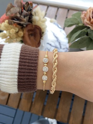 Jackferrero Kadın Altın Kaplama Bileklik 2 Li Set