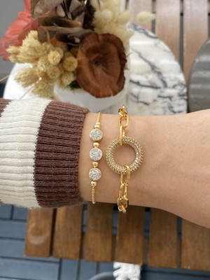 Jackferrero Kadın Altın Kaplama Bileklik 2 Li Set