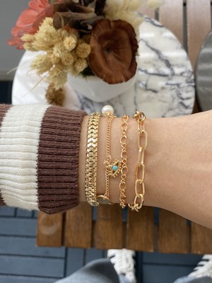 Jackferrero Kadın Altın Kaplama Bileklik 2 Li Set