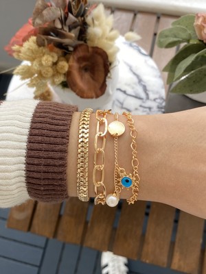 Jackferrero Kadın Altın Kaplama Bileklik 2 Li Set