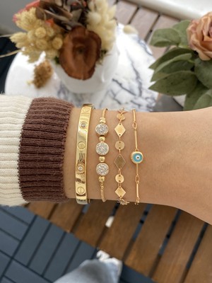 Jackferrero Kadın Altın Kaplama Bileklik 3 Lü  Set