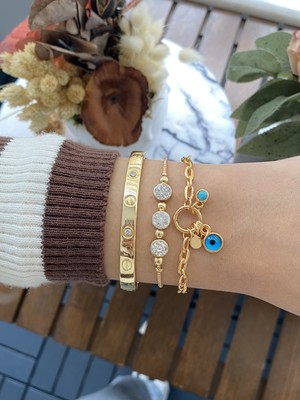 Jackferrero Kadın Altın Kaplama Bileklik 3 Lü  Set