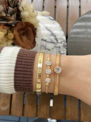 Jackferrero Kadın Altın Kaplama Bileklik 3 Lü  Set