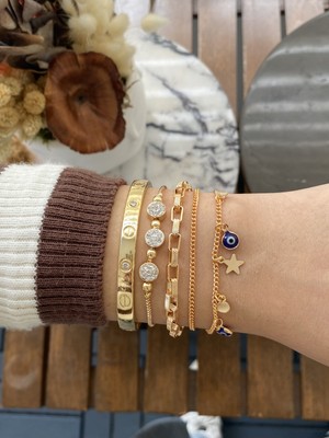 Jackferrero Kadın Altın Kaplama Bileklik 3 Lü  Set