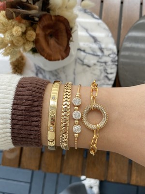 Jackferrero Kadın Altın Kaplama Bileklik 4 Lü  Set