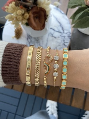 Jackferrero Kadın Altın Kaplama Bileklik 5 Li  Set