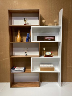 Bicabin Ayarlanabilir Raflı Dekoratif Modüler Kitaplık Beyaz Garda Decorative Bookshelf