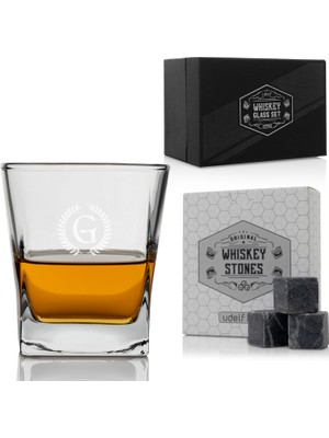 Hediyesepeti Hediye Sepeti Kişiye Özel Viski Bardağı - 310 cc Viski Bardağı Seti 12'li Viski taşı