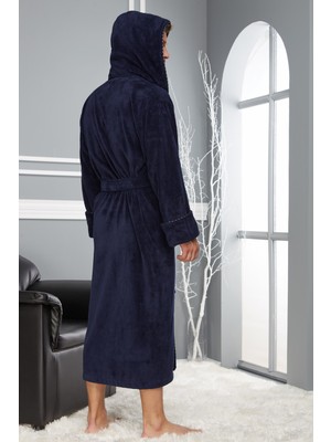 Nuşa Ns Gold Taç Nakış Bambu Cotton Erkek Erkek Bornozu