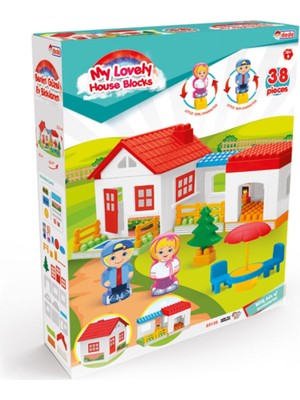 Dede Oyuncak Tek Katlı Ev Bloklar 37 Parça Temalı Parçalı Setler Blok SET-3135