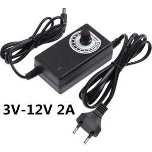 Dc Güç Kaynağına Ayarlanabilir Ac 3V 5V 6V 9V 12V 15V 18V 24V 1A 2A 5A Güç Kaynağı Adaptörü Evrensel 220V Ila 12 V Volt Adaptörü