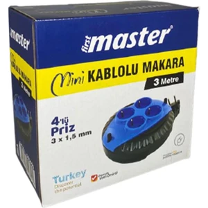 Mini Kablolu Makara 4'lü 3 Metre 3x1.5 mm