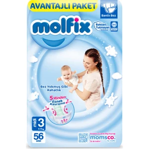 Avantajlı Paket 3 No Midi 4-9 kg 56'lı Bebek Bezi