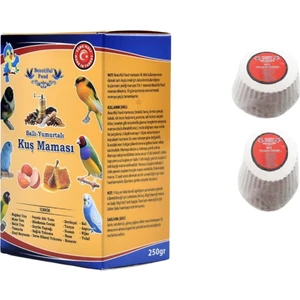 Beautiful Food Kuş Maması Ballı Yumurtalı Kuş Maması 250 gr Muhabbet ve Kanarya Kuşları Için Mama + Gaga Taşı