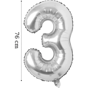 Folyo Balon 3 Rakamı Helyum Balon 76 cm