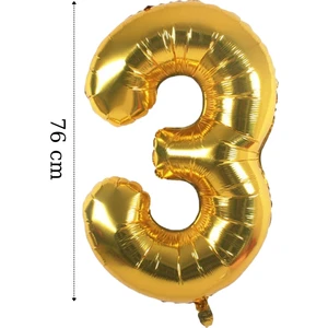 Folyo Balon 3 Rakamı Helyum Balon 76 cm