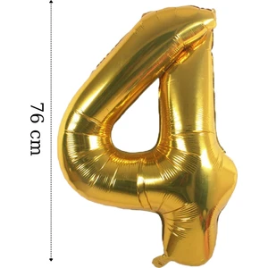 Folyo Balon 4 Rakamı Helyum Balon 76 cm