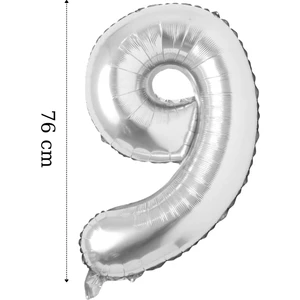 Folyo Balon 9 Rakamı Helyum Balon 76 cm