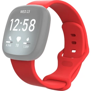 Fitbit Versa 3 / Sense Silikon Saat Bağı Için, Boyut: S Kırmızı  (Yurt Dışından)