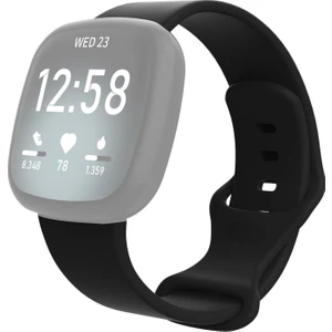 Fitbit Versa 3 / Sense Silikon Saat Bağı Için, Boyut: S Siyah  (Yurt Dışından)