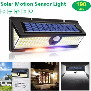 Solar Dış Mekan Aydınlatma Bahçe Lambası 190 Ledli Çakarlı