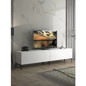 Wood'n Love Vega Premium 200 cm Geniş Dolaplı Metal Ayaklı Tv Ünitesi - Beyaz / Siyah