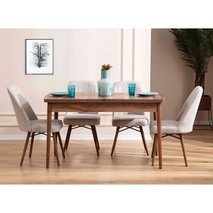 Lidyana 4 Sandalyeli Mutfak Masa Takımı Krem