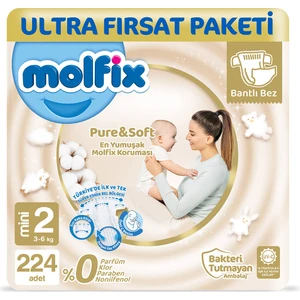 Pure&Soft 2 Beden Mini Ultra Fırsat Paketi 224 Adet