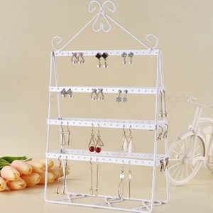 Beyaz Metal Bayan Küpe Standı Dekor ST1-48BY