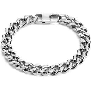 8 Mm. 20,5 Cm. Gri Çelik Erkek Bileklik ER06BY