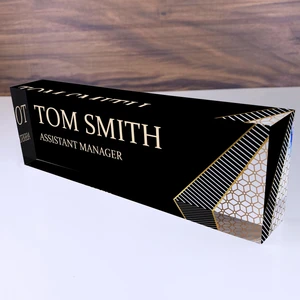 Hediye Marketi17 Ofis Masası Isim Plakası Kişiselleştirilmiş Isimlik Soyut Şekiller Tasarımı