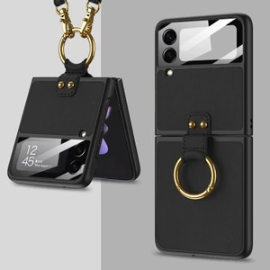 Samsung Galaxy Z Flip3 5g Için Kayışlı Ultra Ince Kılıf Siyah