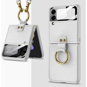 Samsung Galaxy Z Flip3 5g Için Kayışlı Ultra Ince Kılıf Gümüş