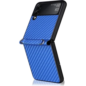 Samsung Galaxy Z Flip3 5g Için Karbon Fiber Doku Kılıf Mavi