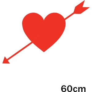 New Jargon Sevgililer Günü Ok ve Kalp Sticker 60CM - Kırmızı
