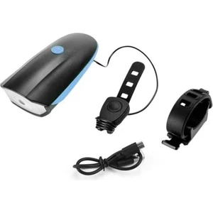 Gt 250 Lümen Bisiklet Ön Farı 2 In 1 Korna 140 Db Xbyc 6163 USB Şarjlı Mavi