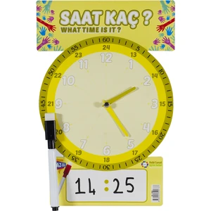 Sarı Yaz Sil Eğitici Saat Yazsil