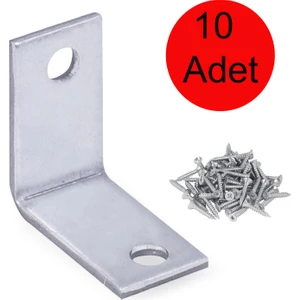 10 Adet Mobilya Dolap Köşe Bağlantı Sabitleme L Demir Gönye (25X25X15 Mm)