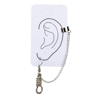 Afillix Concept Gümüş Renk Zamak Halat Tasarım Earcuff Gotik Küpe
